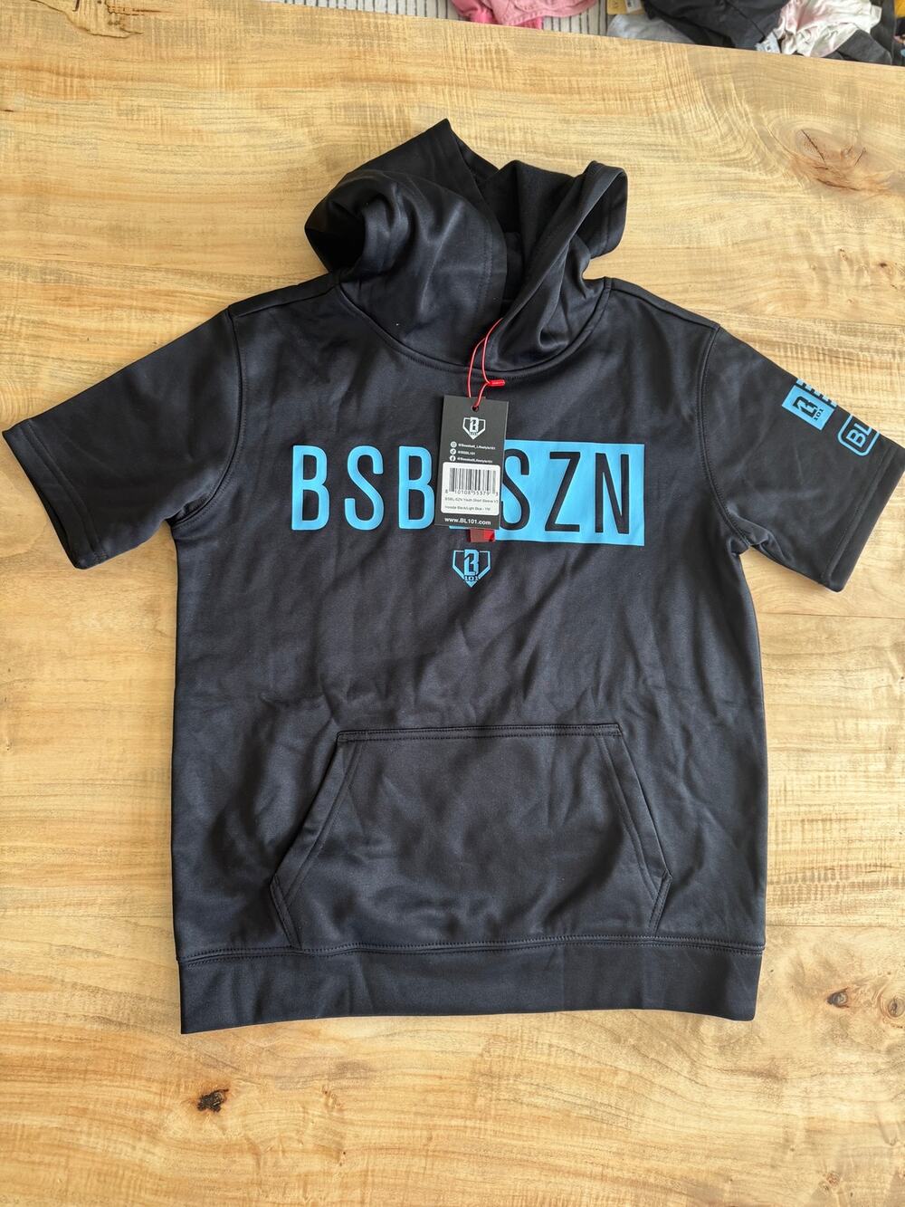 Baseball Lifestyle 101 BSBL-SZN Youth Short Sleeve Hoodie V2 nwt